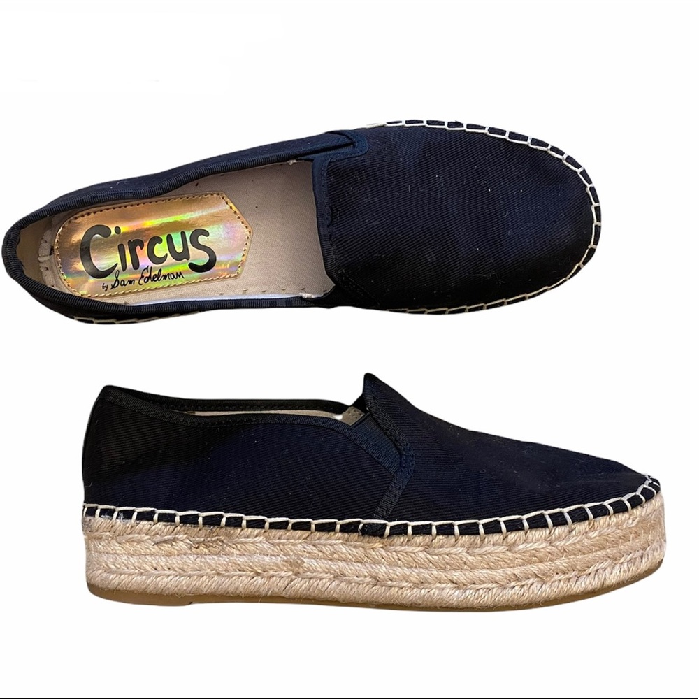 New Circus Cora slip on espadrilles black canvas
